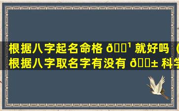 根据八字起名命格 🌹 就好吗（根据八字取名字有没有 🐱 科学依据）